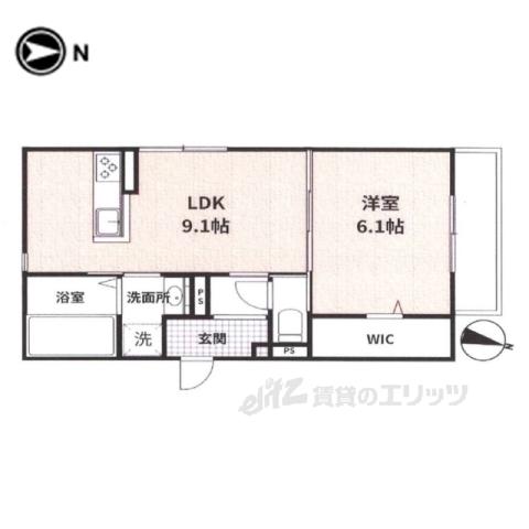 北大路RESIDENCE(1LDK/2階)の間取り写真