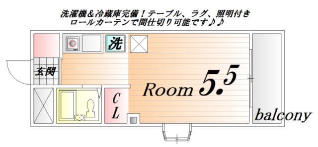 ビレッジ1(ワンルーム/1階)の間取り写真