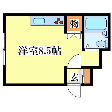 コーポ佐々木II(ワンルーム/2階)の間取り写真