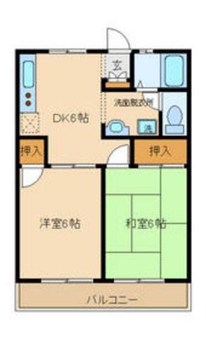 ストークコート(2DK/1階)の間取り写真