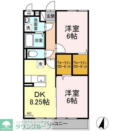 コンフォール瑞江V・VIVI(2DK/3階)の間取り写真