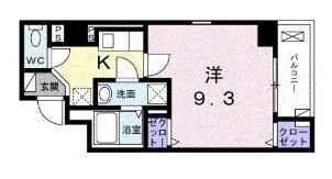 ジェーハイム(1K/1階)の間取り写真
