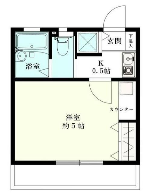 アパート・コスモ(1K/1階)の間取り写真
