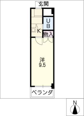 ウインバードM.K(1K/2階)の間取り写真