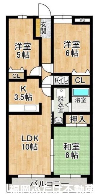 ディアス宮嵜(3LDK/2階)の間取り写真
