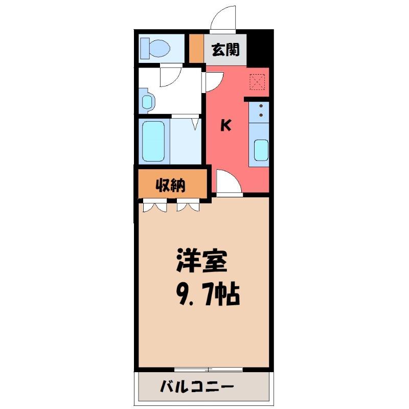 グランアシューレ(1K/2階)の間取り写真