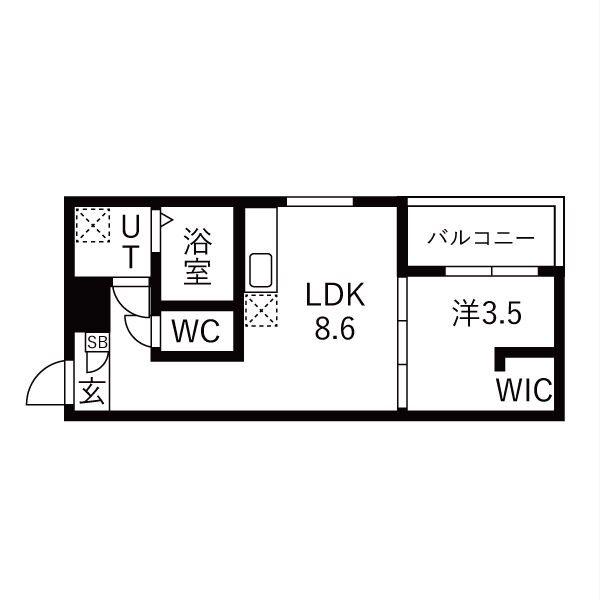 MOVE中村公園PREMIO(1LDK/1階)の間取り写真