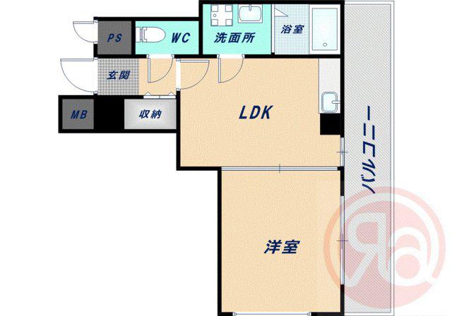 シティコート山坂(1LDK/7階)の間取り写真