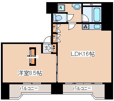 ラ・ルミエール山手(1LDK/2階)の間取り写真