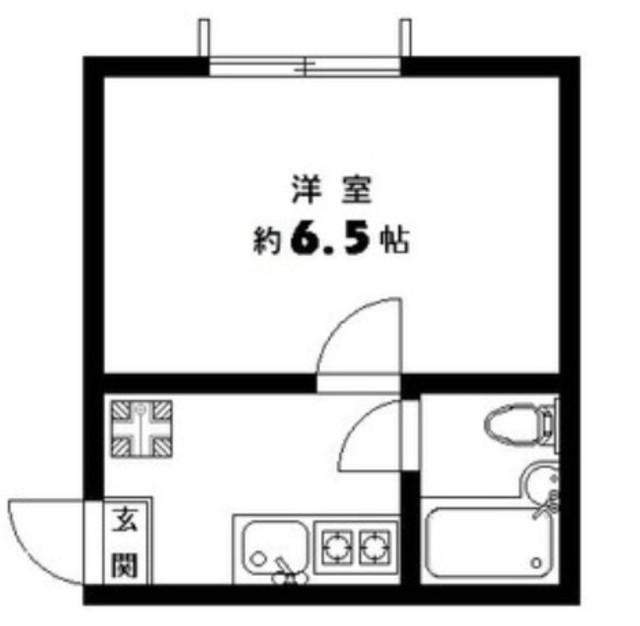 グリスゴット(1K/1階)の間取り写真
