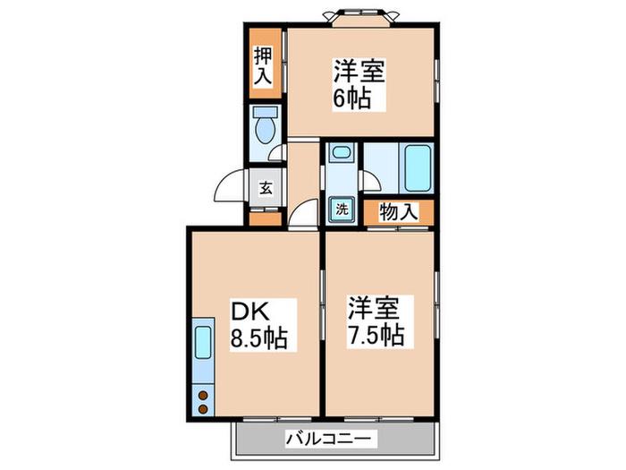 コーポサンリバ-(2DK/3階)の間取り写真