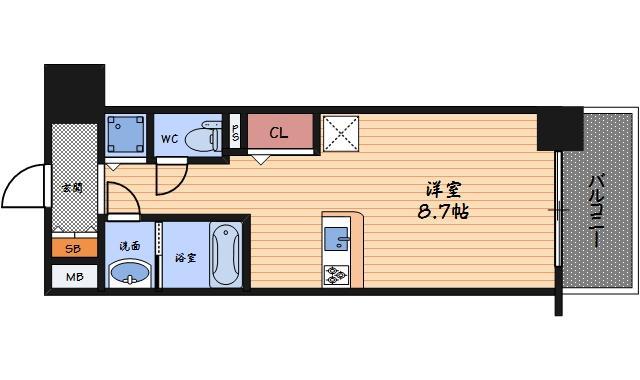アドバンス西梅田II(ワンルーム/10階)の間取り写真