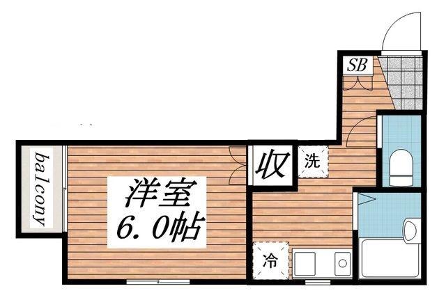 さくらそう(1K/1階)の間取り写真