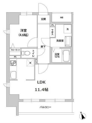 KANZE SHIBAURA RESIDENCE カンゼ芝浦レジデンス(1LDK/9階)の間取り写真