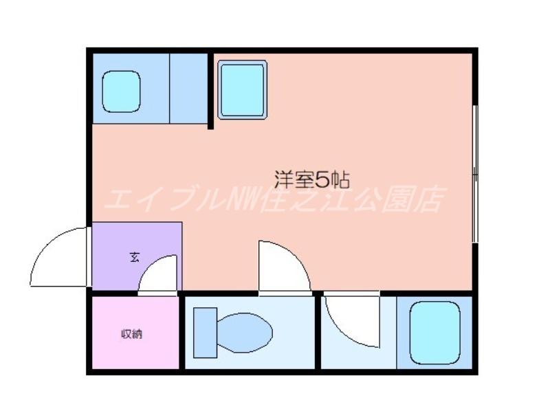 サンローズ小林(ワンルーム/1階)の間取り写真