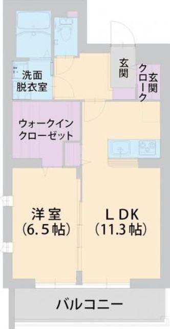 パラッツォ淵野辺II(1LDK/2階)の間取り写真