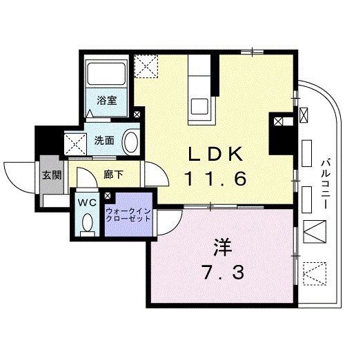 菊水レジデンス綱島II(1LDK/5階)の間取り写真