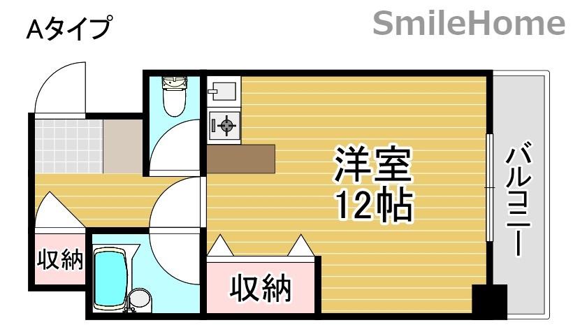 シャトーイズミ(ワンルーム/3階)の間取り写真