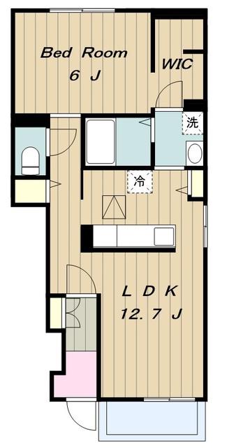 ローズ ヒルズ H(1LDK/1階)の間取り写真