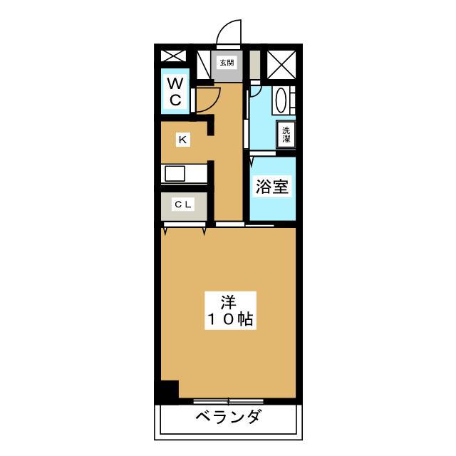 パーシモン(1K/2階)の間取り写真