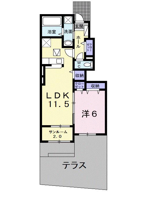 ガーデンハウス石井(1LDK/1階)の間取り写真