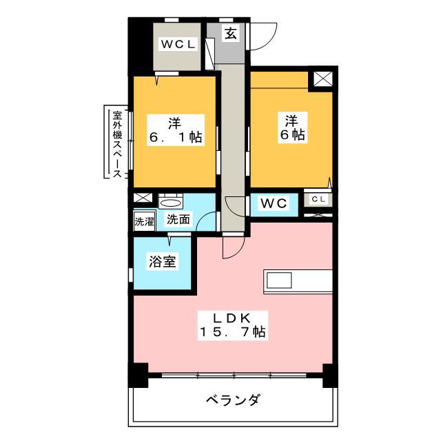SHANGRI-LA(2LDK/1階)の間取り写真
