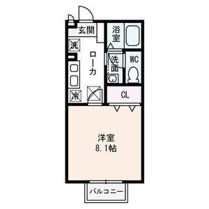 セジュール向日葵(1K/1階)の間取り写真