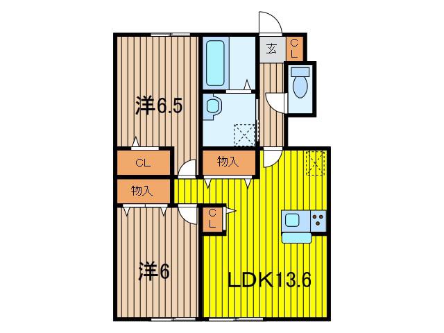 レ.セーナ(2LDK/1階)の間取り写真