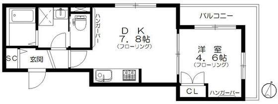 メゾンクリスタル参番館(1DK/3階)の間取り写真