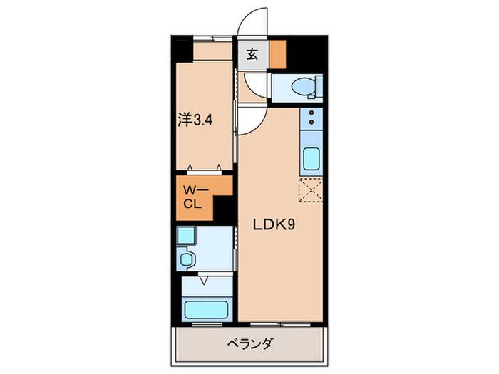 ERIOS COURT KOKURA(1LDK/4階)の間取り写真