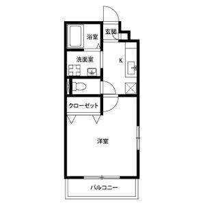 アンプルール リーブル すみれI(1K/1階)の間取り写真
