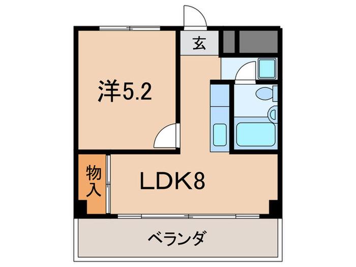 ベッサーボーネン芦屋(1LDK/5階)の間取り写真