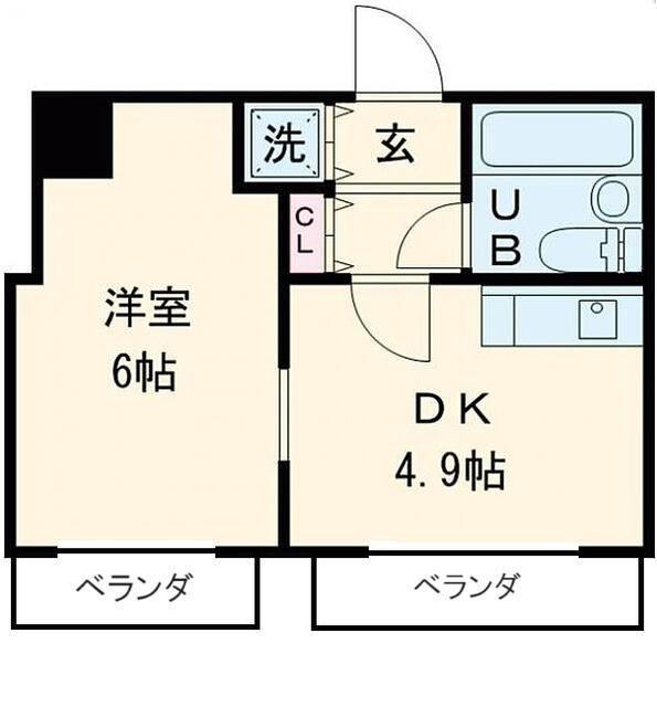 ランドピア西浅草(1DK/7階)の間取り写真