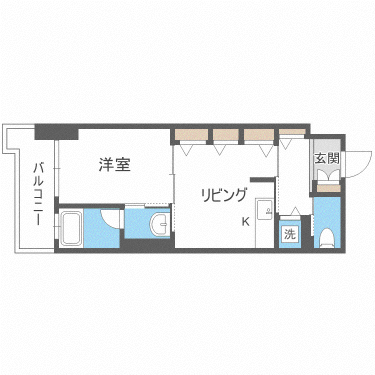 KDXレジデンス菊水四条(1DK/8階)の間取り写真