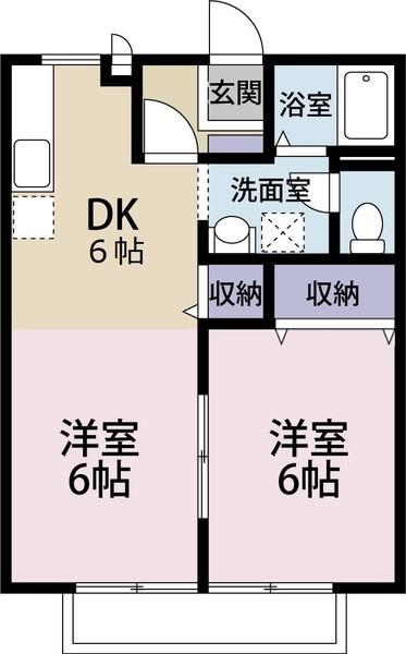 サンサーラポラリス(1LDK/2階)の間取り写真