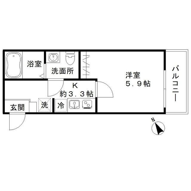 センターヴィレッジ三郷(1K/2階)の間取り写真