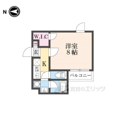 西野岸ノ下町マンション(1K/2階)の間取り写真