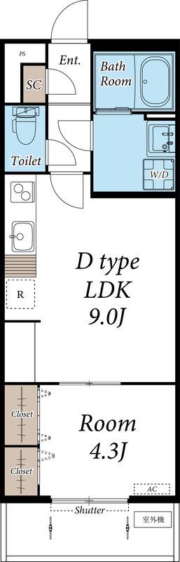 リブリ・相模大野4(1LDK/3階)の間取り写真