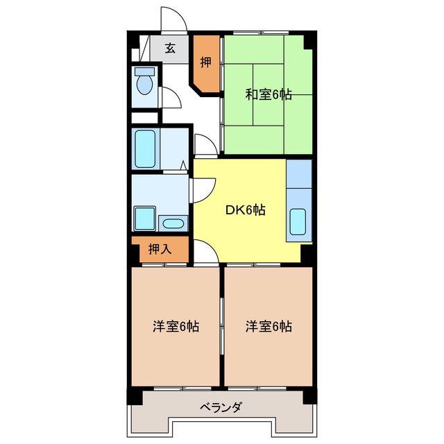メゾン孝東(3DK/2階)の間取り写真