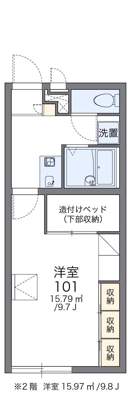 西武池袋線 飯能駅 徒歩9分 2階建 築20年(1K/2階)の間取り写真