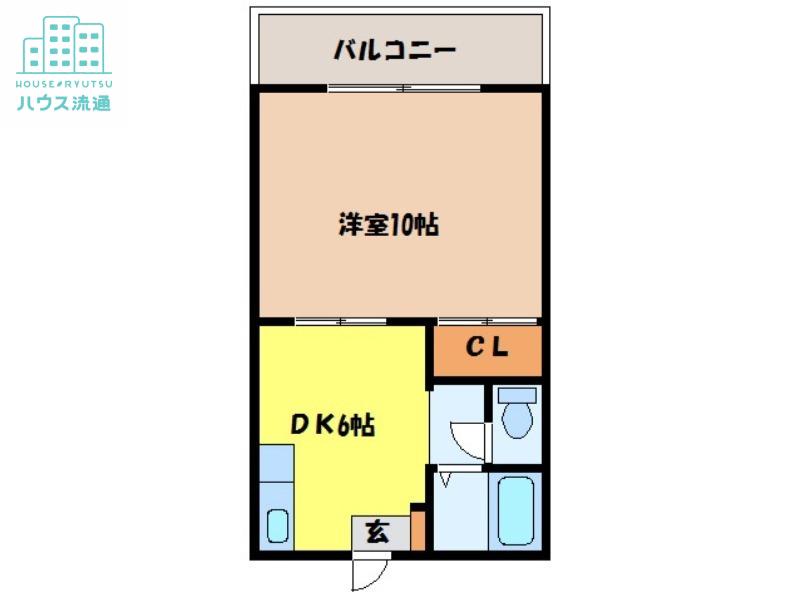 ハミング梁川(1DK/1階)の間取り写真