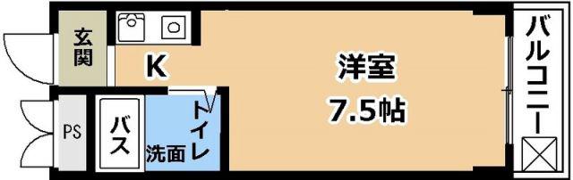 PARKレジデンス笠山(ワンルーム/3階)の間取り写真