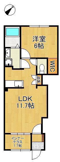 MAISON STELLA MON(1LDK/1階)の間取り写真