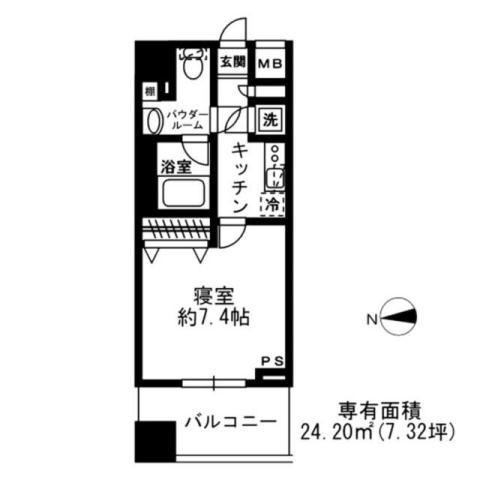 レジディア四谷三丁目(1K/7階)の間取り写真