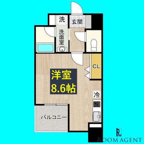 CITY SPIRE 名古屋大須(ワンルーム/4階)の間取り写真