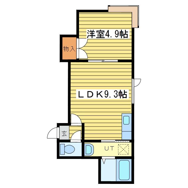 ハイツMOTII(1LDK/2階)の間取り写真