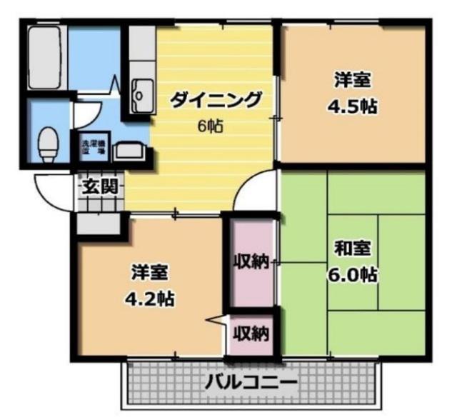 アルカディア東葛西(3DK/1階)の間取り写真