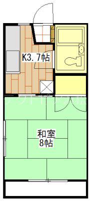 桂コーポ(1K/2階)の間取り写真