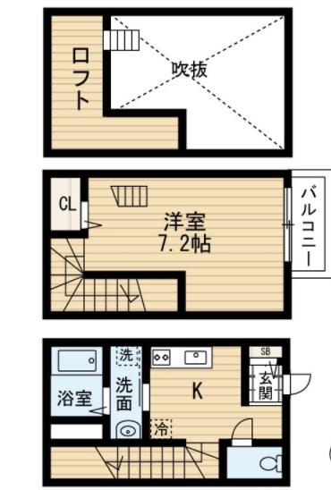 アポロン(1SK/1階)の間取り写真