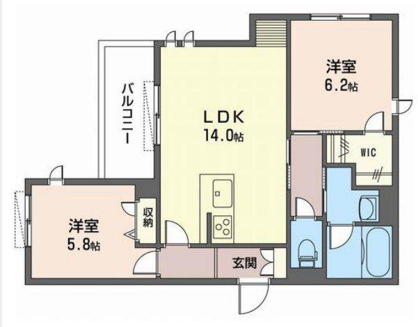 グラン アルブル(2LDK/3階)の間取り写真